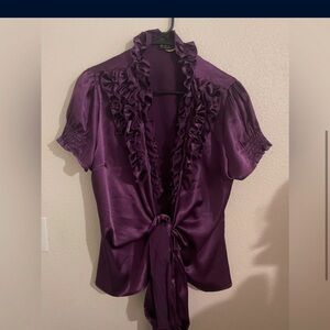 Purple Ruffled Women's Top